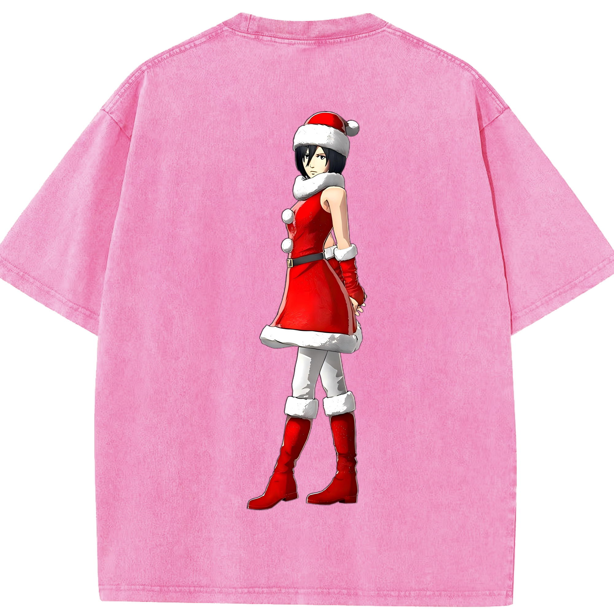 （画像用） 進撃の巨人 ミカサ·アッカーマン Attack on Titan Mikasa Ackerman 綿100% ヴィンテージ風 半袖Tシャツ（背面プリント）